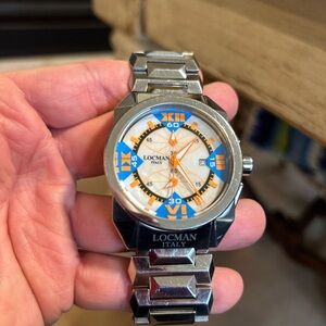 Silver and Blue Men's Watch